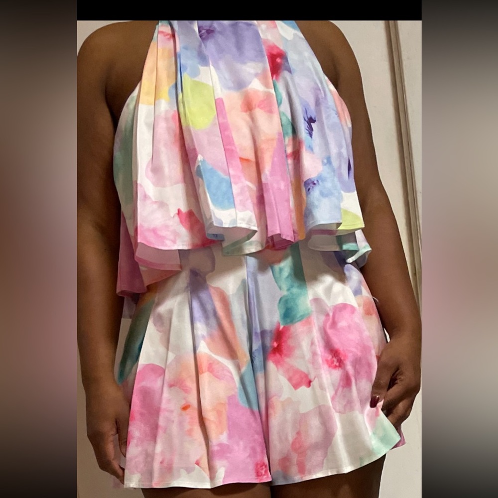 Colorful Romper Jumpsuit - Size: Large